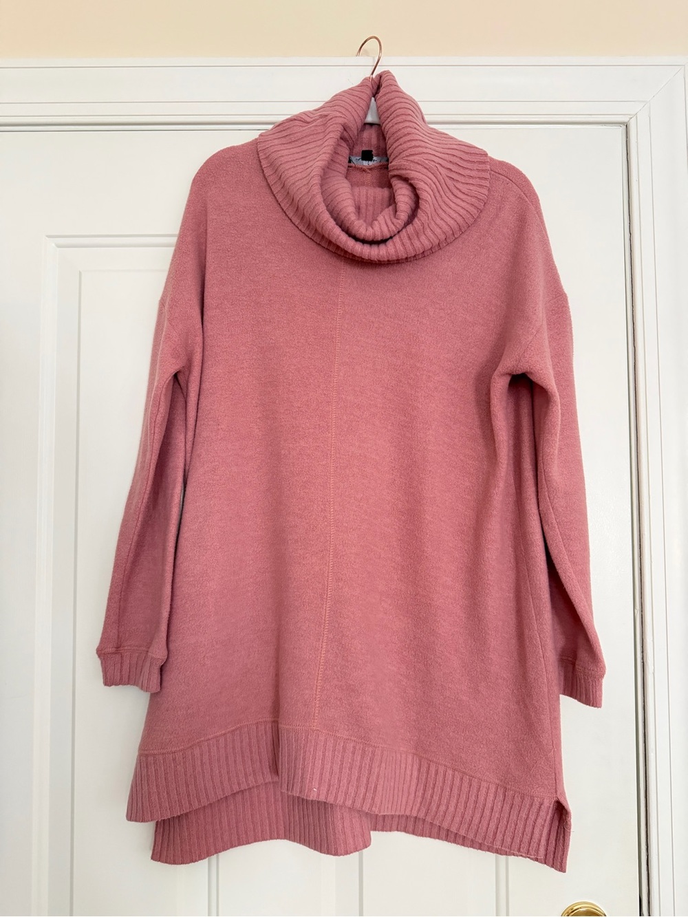Lulu's Rose Cowl Neck Tunic Sweater
